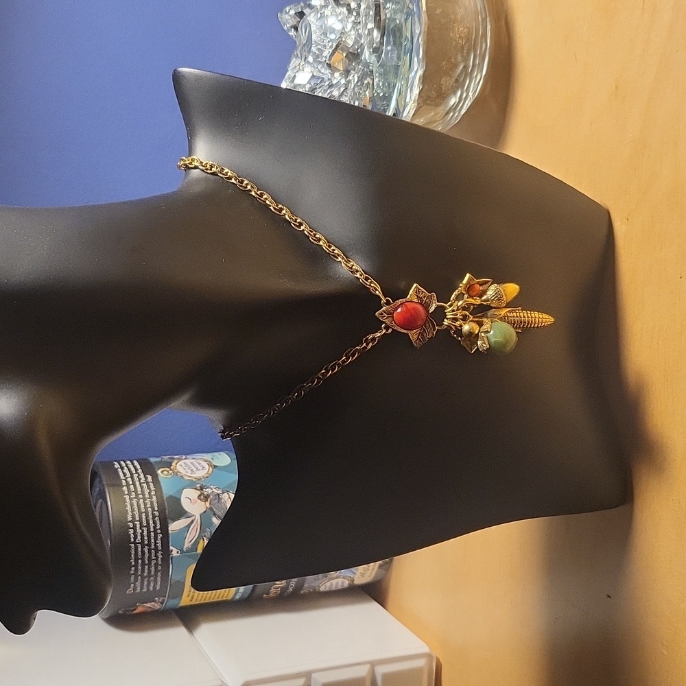 Goldtone Fall harvest necklace